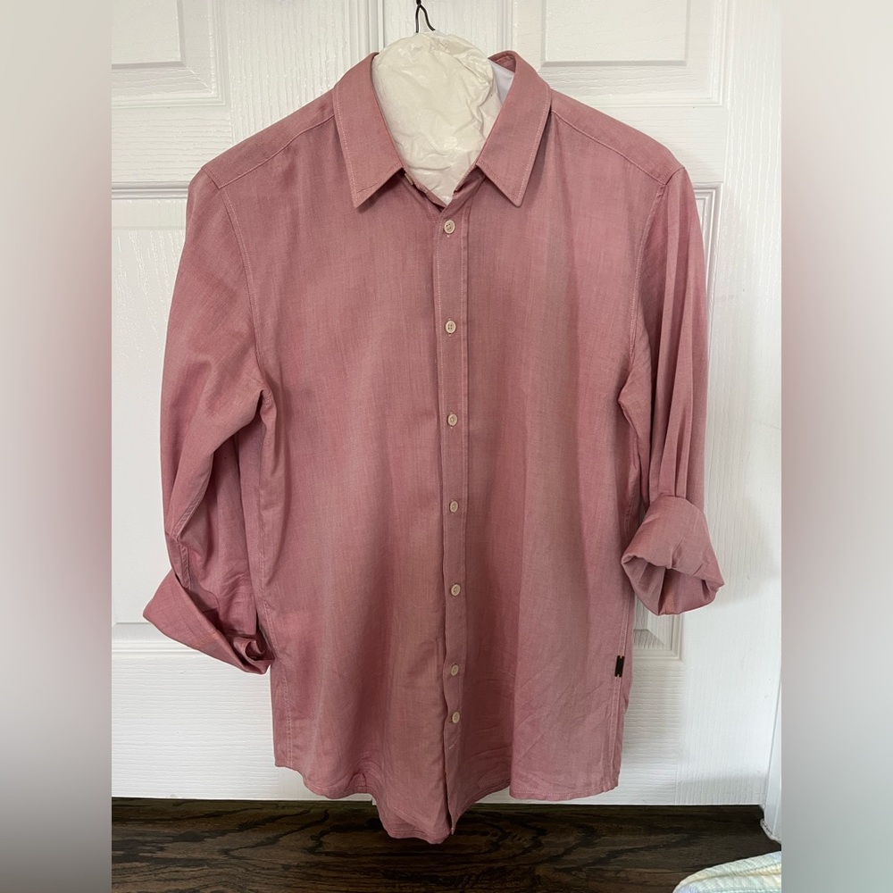 Hugo Boss Men’s Brick Red Button Up Shirt